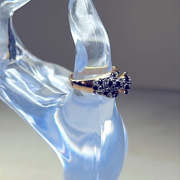 Vintage Panther Ring RSC 18KGE CZ Cocktail Statement Ring - Picture 3 of 5